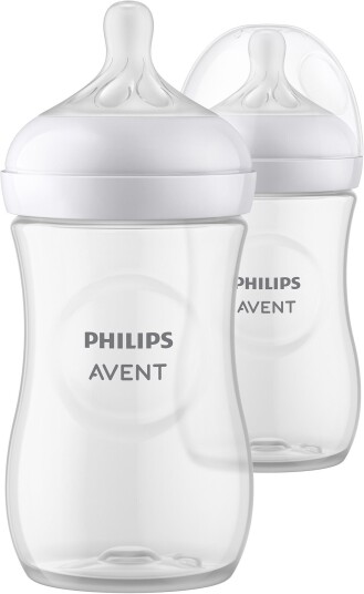 Philips Avent Natural Response Tåteflaske 260 ml 2-Pack - Transparent, Anti-kolikk Philips Avent Natural Response Tåteflaske 260 ml 2-Pack - Transparent, Anti-kolikk