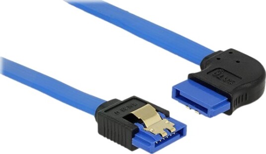 Delock Sata Kabel Serial Ata 150/300/600 SataR Rett Til SataR Rett Vinkel 30 Cm Haspe Blå