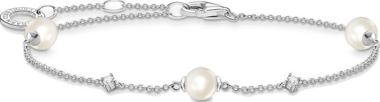 THOMAS SABO Bracelet Pearls And White Stones |Silver |One Size THOMAS SABO Bracelet Pearls And White Stones |Silver |One Size