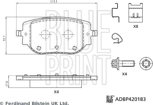 BLUE PRINT ADBP420183 Bremseklosser
