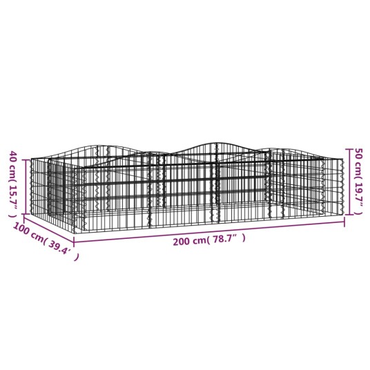 Buet gabion høybed 200x100x50 cm galvanisert jern Buet gabion høybed 200x100x50 cm galvanisert jern