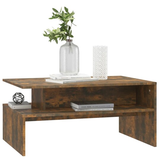 vidaXL Salongbord røkt eik 90x60x42,5 cm konstruert tre