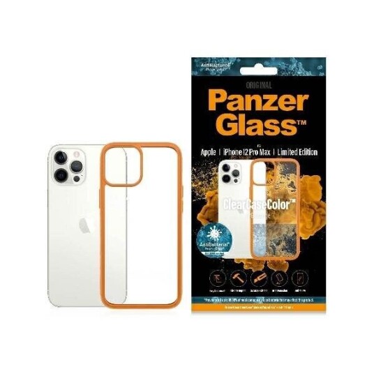 Panzerglass ClearCaseColor Limited Edition Mobildeksel med Oransje Ramme for iPhone 12 Pro Max Panzerglass ClearCaseColor Limited Edition Mobildeksel med Oransje Ramme for iPhone 12 Pro Max