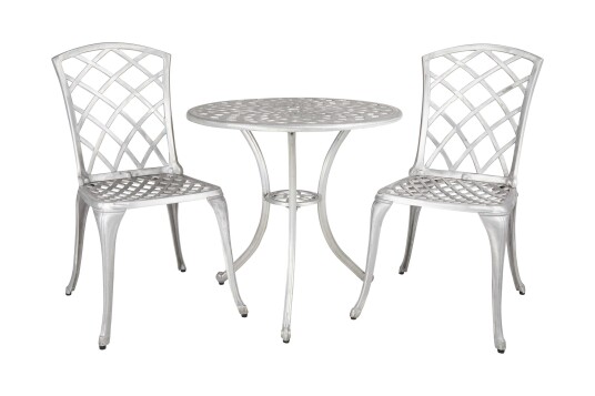 Brafab Arras kafésett Aluminium 2 stoler & bord 70 cm