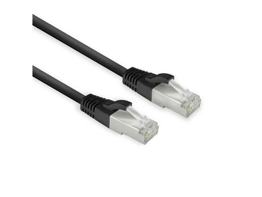 Black 5 Meters Lszh U/Ftp Cat8 Datacenter Slimline Patch Cable Snagless With Rj45 Connectors
