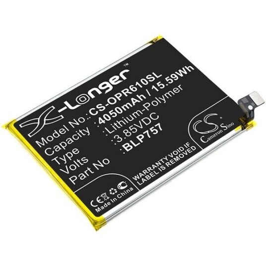 OPPO RMX2002 batteri (4050 mAh 3.85 V, Sort)