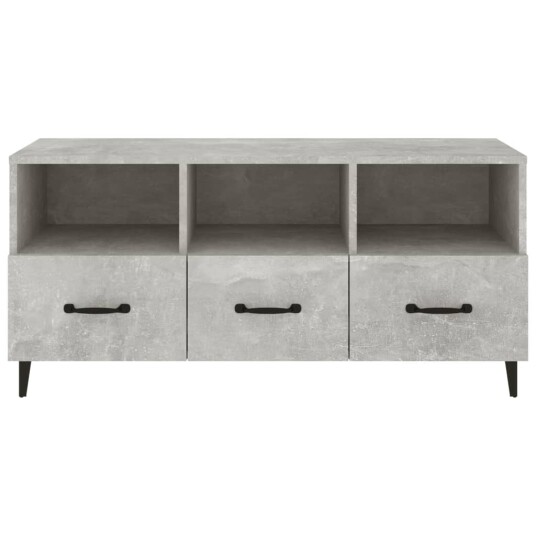 vidaXL TV-benk betonggrå 102x35x50 cm konstruert tre