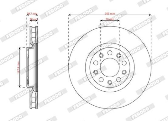 Bremseskive FERODO DDF3247C