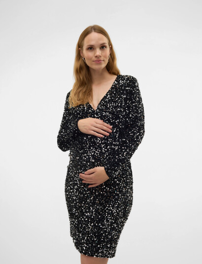 Mamalicious Mlsassy Ls Jrs Abk Dress   Black   XS