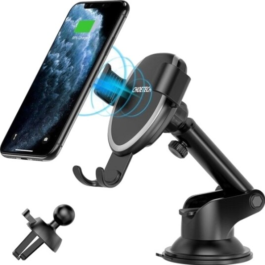 Choetech Telefonholder Til Bil Med Trådløs Lading 10W Choetech Telefonholder Til Bil Med Trådløs Lading 10W