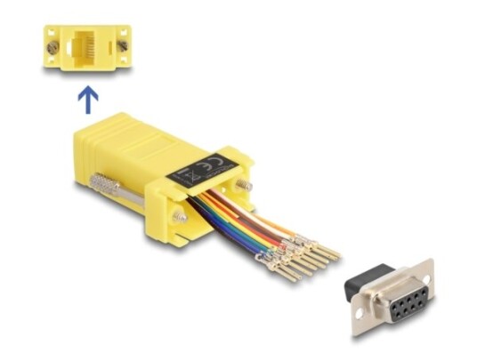 Delock D-Sub 9-Pins Sokkel Til Rj45-Sokkelmonteringssett Gul