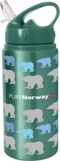 PURENorway Flaske med sugerør 500 ml Grønn