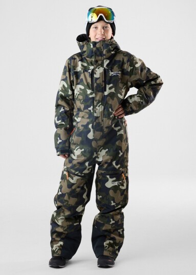 Swedemount St. Anton Skisuit Jr Green Camouflage/Black 160 Vinteroverall