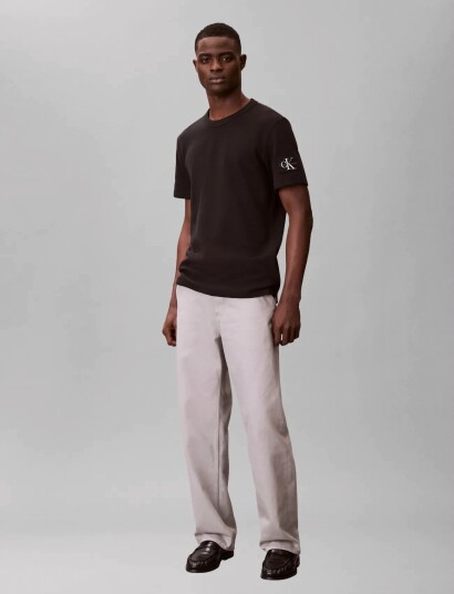 Calvin Klein Jeans Ss Badge Waffle Tee Black S