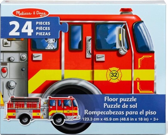 Melissa & Doug 436 Gulvpuslespill Brannbil 24 Brikker 120 cm Lang