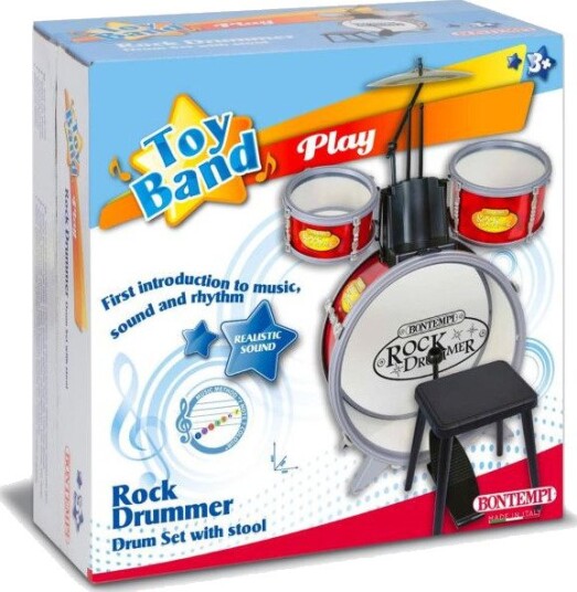 Bontempi Music Academy Trommesett For Barn Med Krakk 3 Trommer