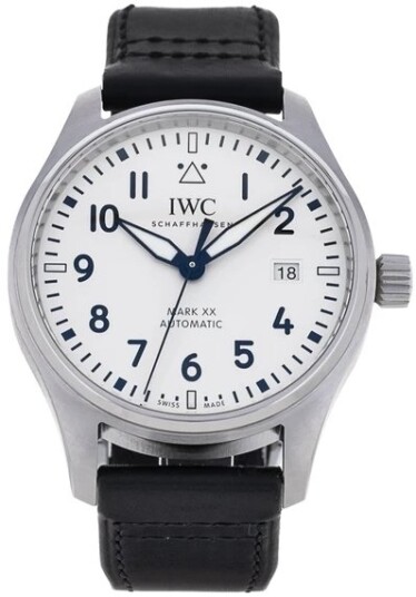 IWC Herreklokke IW328207 Pilots Sølvfarget/Lær Ø40 mm