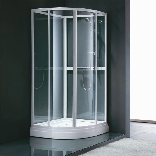 Alterna Primeo Buet Dusjkabinett 90x90 Hvit Matt / 90x90cm Frostet Glass
