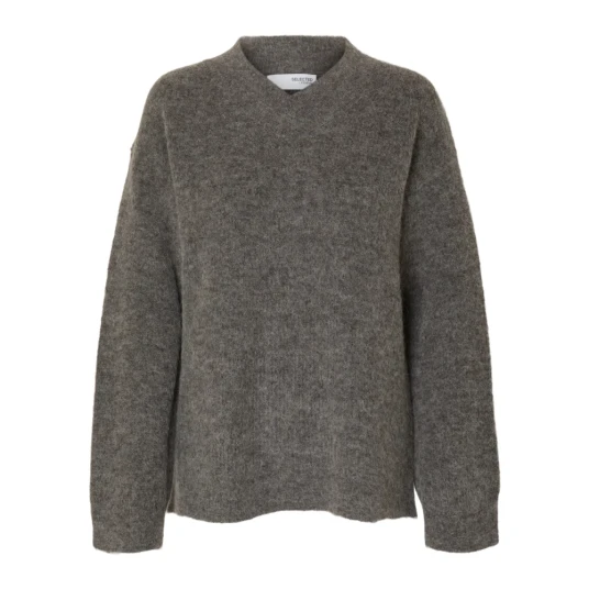 Selected Femme Dame Strikkevarer Grå XS