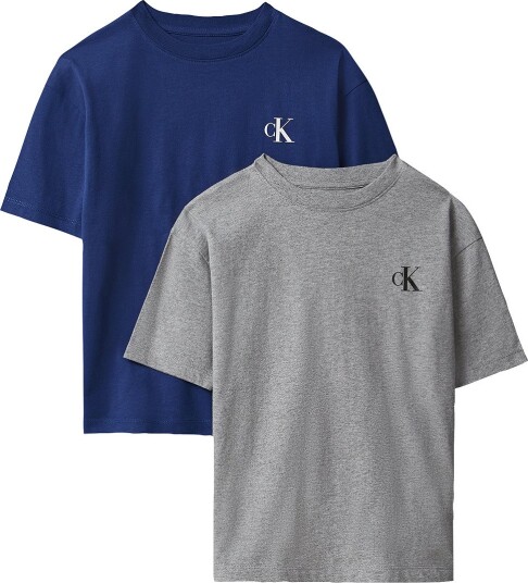 Calvin Klein 2 Pack Monogram Top Ss Grey 164 Calvin Klein 2 Pack Monogram Top Ss Grey 164
