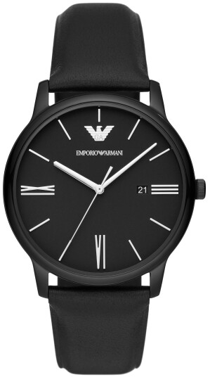Emporio Armani Herreklokke AR11573 Minimalist Sort/Lær Ø42 mm