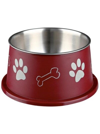 Trixie Long-Ear Bowl Stainless Steel/Plastic 0.9 l/ 15 cm assorted colours