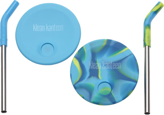 Klean Kanteen Kid Cup Straw Lid 2-Pack Blue Tie Dye OneSize, Blue Tie Dye
