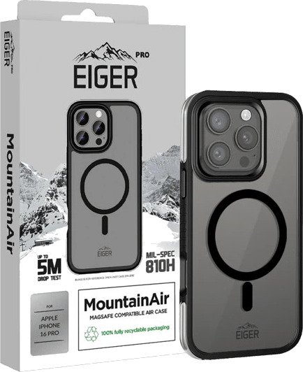 Eiger MountainAir Deksel for iPhone 16 Pro - Svart/Transparent