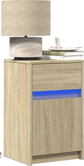  Nattbord med LED sonoma eik konstruert tre 8721102965678
