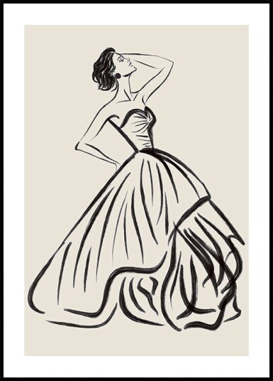 Elegant Woman Sketch Plakat Plakat / 100x150cm Elegant Woman Sketch Plakat Plakat / 100x150cm