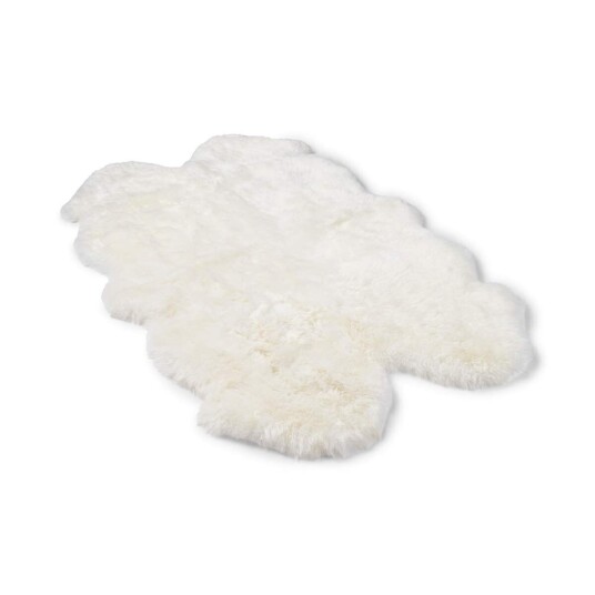 Warm & Comfy Saueskinnteppe Langhåret New Zealand 170x110 cm Hvit