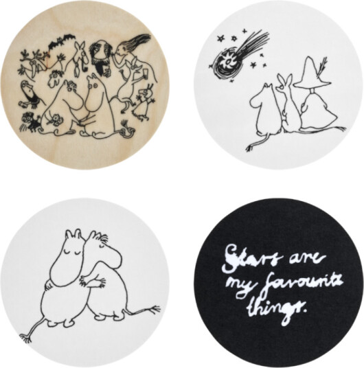 Mummi Glassbrikker Coasters 80-år 4pk Mummi Glassbrikker Coasters 80-år 4pk