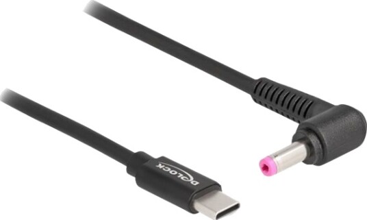 Delock Strømkabel 24 Pin Usb C Hann Til 4,8 X 1,7 Mm Dc Jakk Hann 20 V 3 A 1.5 M Svart