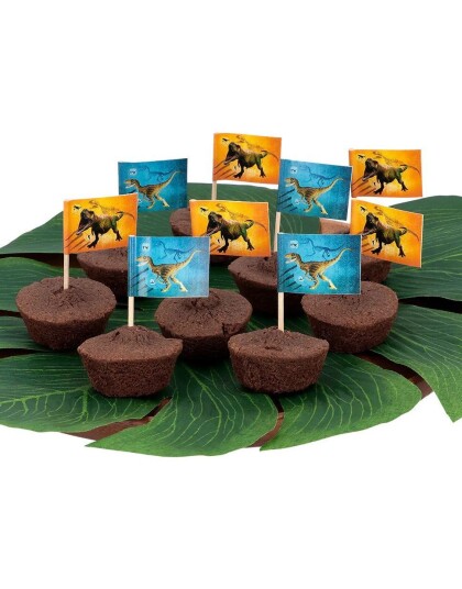 24 stk Muffins/Kakedekorasjoner TRex Dinosaur