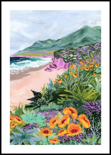 Vibrant Coastal Blooms Plakat / 50x70