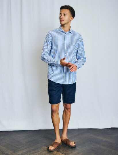 Bruun & Stengade Bs Peppon Regular Fit Shorts - Navy - 31