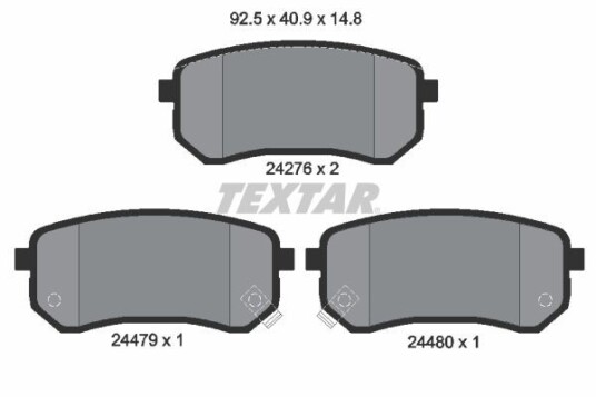 Bremseklosser TEXTAR 2427601 Bremseklosser TEXTAR 2427601