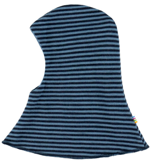 Joha Balaclava Ull 2 lags Blå m. Striper 52 cm Balaclava dobbel