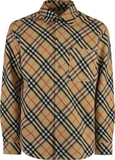 Burberry, Herre, Skjorter, Beige, M,
