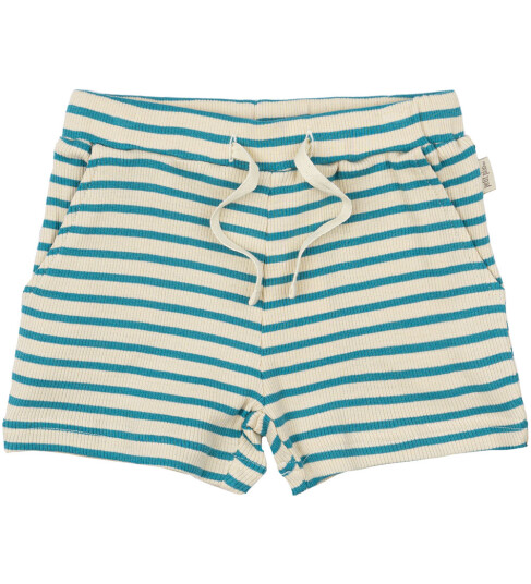 Petit Piao Shorts Rib Modal Turkis/Dark Off White Petit Piao 74 Shorts Grønn Hvit