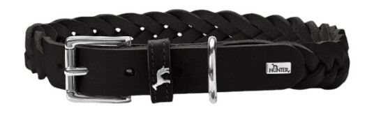 Hunter Hundehalsbånd Solid Education M 55 cm Kuskinn Svart