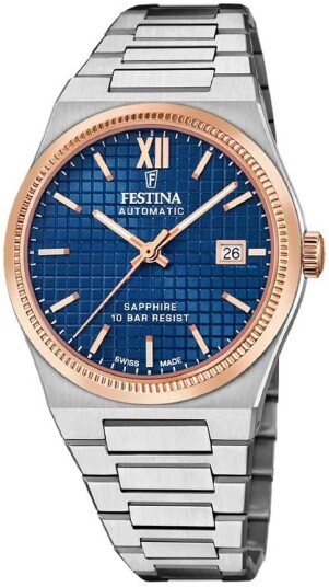 Festina Herreklokke F20030 2 Swiss Made Blå/Stål Ø40 mm