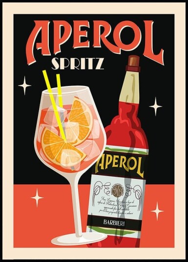 Aperol Spritz_Black Plakat / 40x50cm