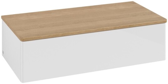 Villeroy & Boch Villeroy & Boch Antao Sideskap 100x50x26,8 cm u/lys Hvit Høyglans/Eik