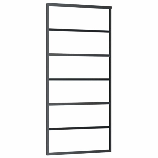 vidaXL Skyvedør med monteringssett svart 90x205 cm ESG-glass vidaXL Skyvedør med monteringssett svart 90x205 cm ESG-glass