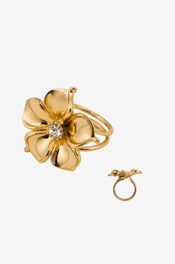 Ioaku Ring LA Fleur Ring 7 Gold/white Stainless Steel Gull Ioaku Ring LA Fleur Ring 7 Gold/white Stainless Steel Gull