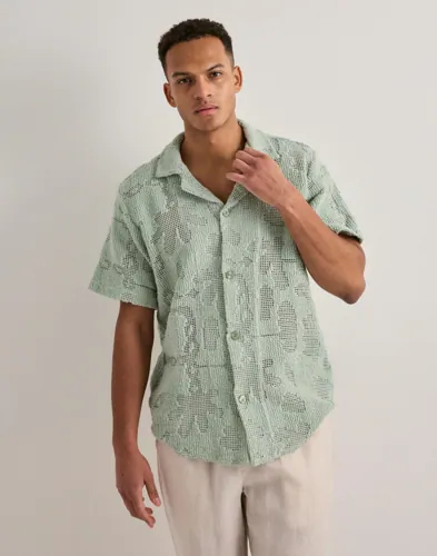 OAS Cuba Crochet Shirt Kortermede skjorter Grønn OAS Cuba Crochet Shirt Kortermede skjorter Grønn