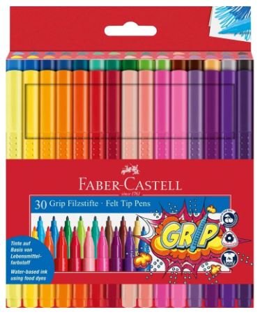 Faber-Castell Fibre-tip pens Grip Colour Marker set, 30 pc 155335 Faber-Castell Fibre-tip pens Grip Colour Marker set, 30 pc 155335