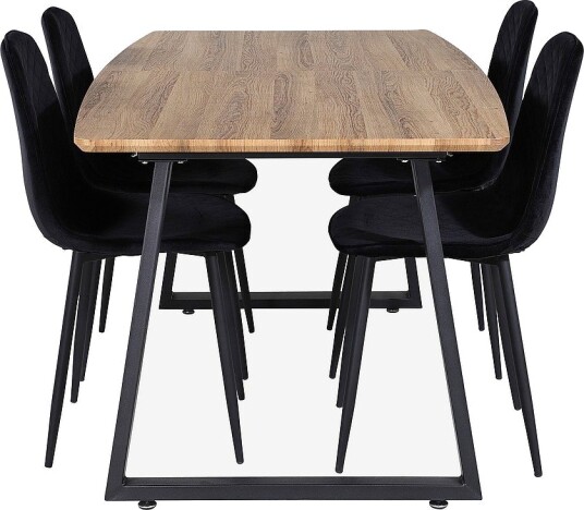 Venture Home Spisegruppe Inca med 4 stk spisestoler Polar Brun Venture Home Spisegruppe Inca med 4 stk spisestoler Polar Brun