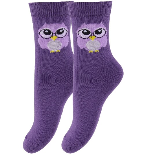Fuzzies Sokker 2 pack Lilla m. Ugle 17/19 Sokker